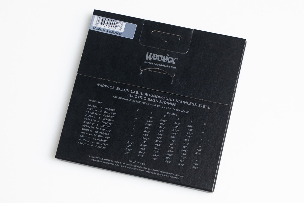 【new】Warwick / Black Label Bass String Set for 4st Stainless 045/105【GIB Yokohama】