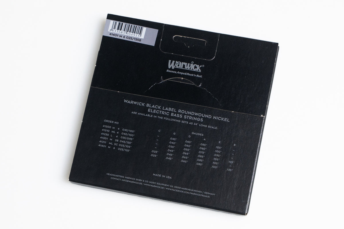 【new】Warwick / Black Label Bass String Set for 6st Nickel 025/135【GIB Yokohama】