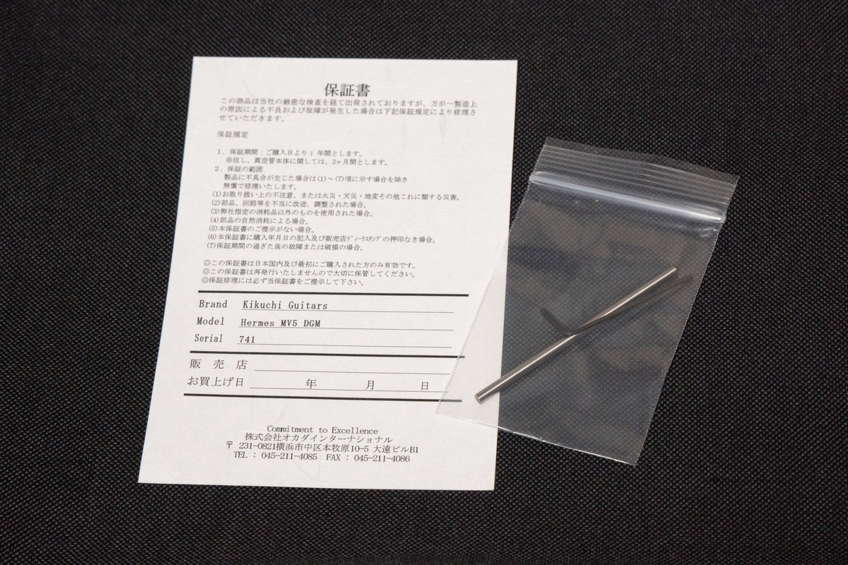 【new】Kikuchi Guitars / Hermes MV5 DGM 3.905kg #741【GIB Yokohama】