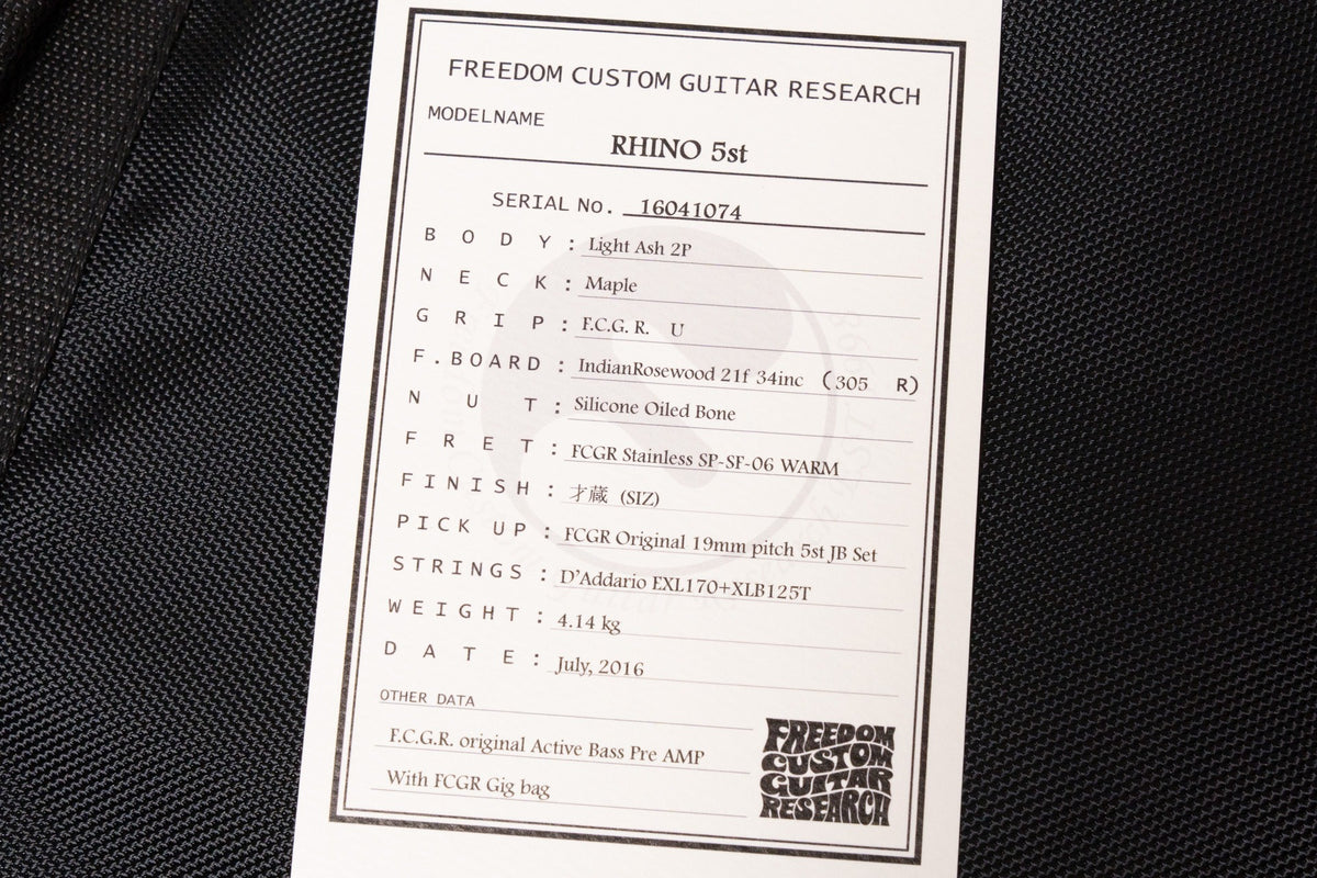 【used】Freedom Custom Guitar Research / Rhino 5st 才蔵(SIZ) 2016 4.14kg #16041074【GIB Yokohama】