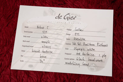 【new】De Gier / Bebop 5 Olympic White 4.395kg #473【GIB Yokohama】