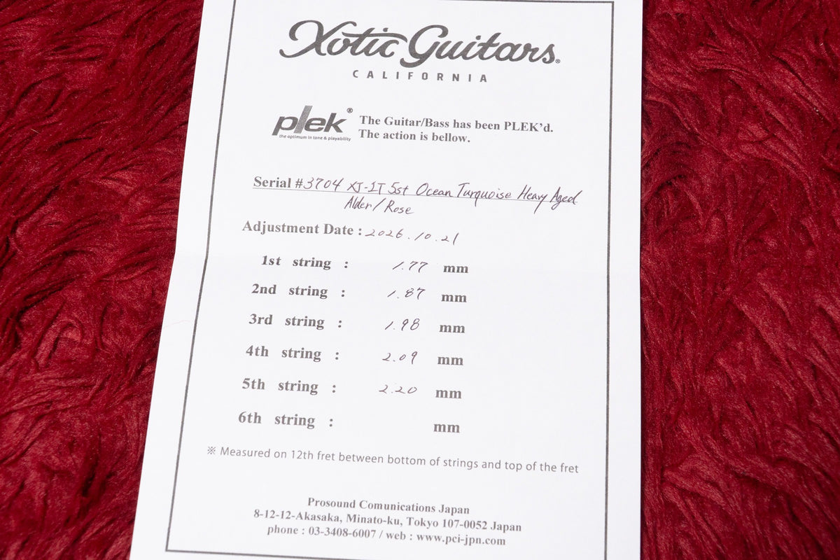 【new】Xotic / XJ-1T 5st OTM Heavy Aged Alder/R/MH B-Style Bridge/Lolipop Key 4.54kg #3704【GIB Yokohama】