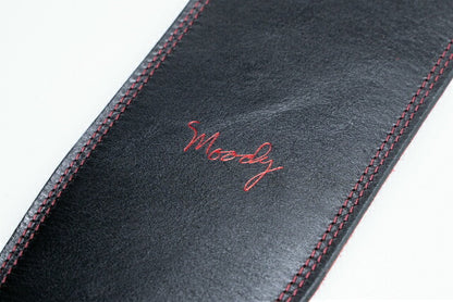 【new】Moody Straps / 4.0 Inch Black/Red Leather Standard Tail 【GIB横浜】