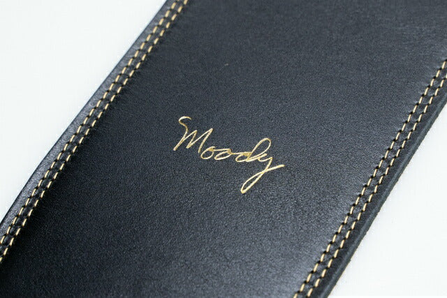 【new】Moody Straps / 4.0 Inch Black/Tobacco Leather Standard Tail 【GIB Yokohama】
