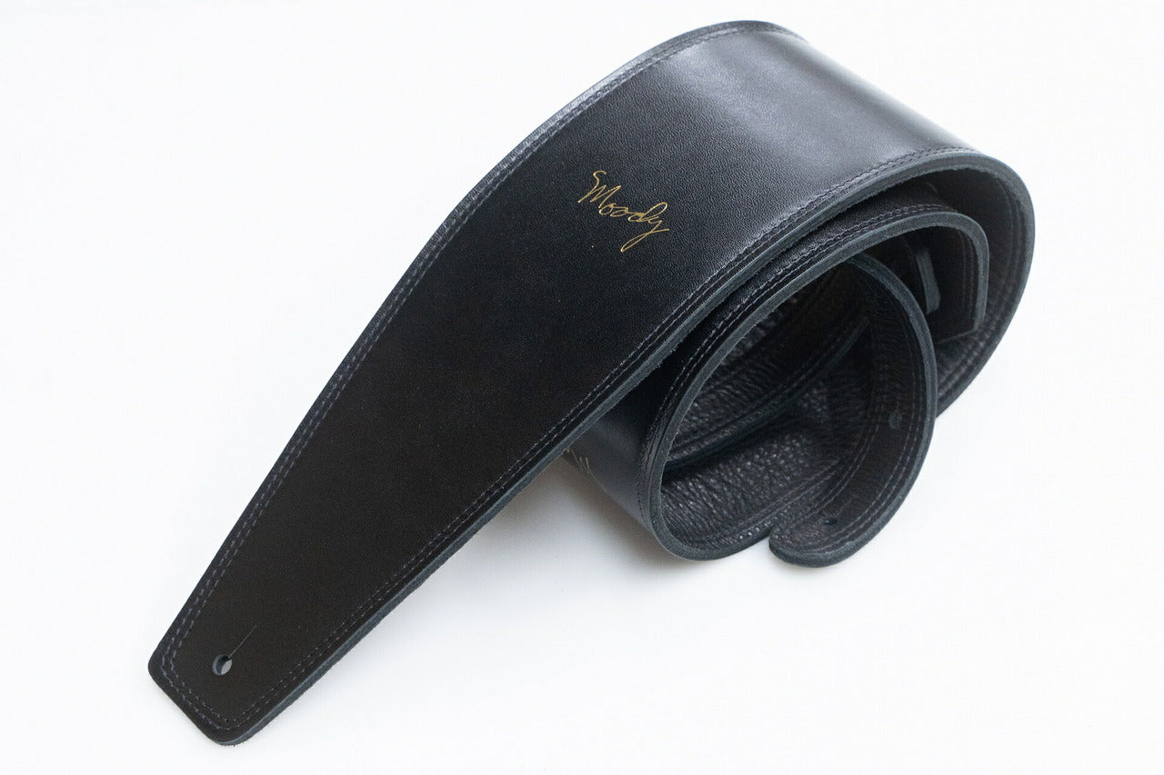 【new】Moody Straps / 4.0 Inch Black/Black Leather Standard Tail 【GIB Yokohama】