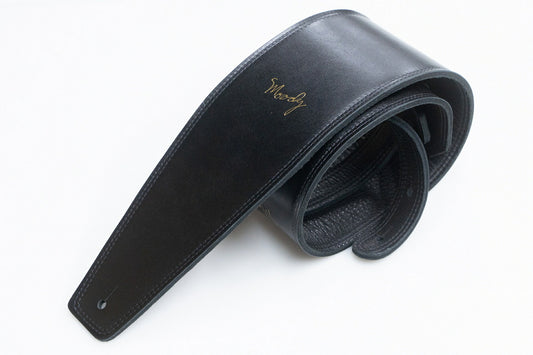 【new】Moody Straps / 4.0 Inch Black/Black Leather Standard Tail 【GIB Yokohama】