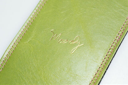 【new】Moody Straps / 4.0 Inch Kiwi/Pink Suede Standard Tail 【GIB Yokohama】