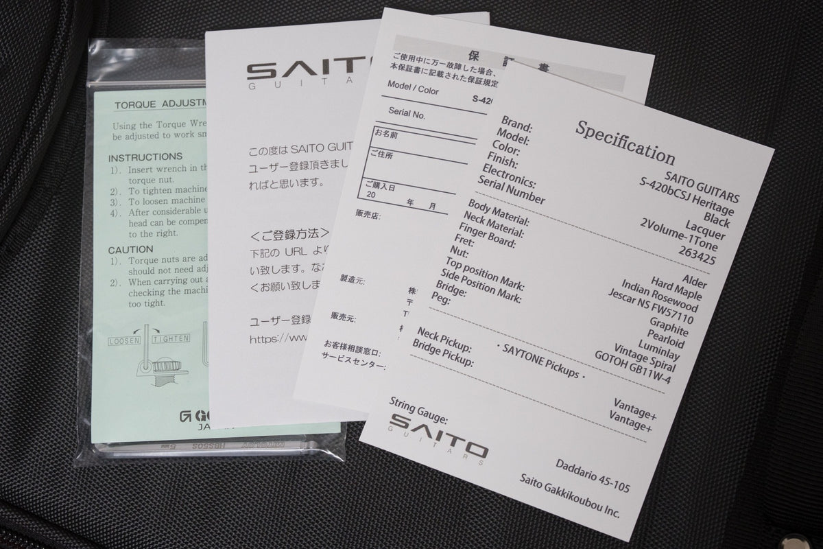 【new】SAITO GUITARS / S-420 BCSJ Heritage BLACK 3.775kg #263425【GIB Yokohama】