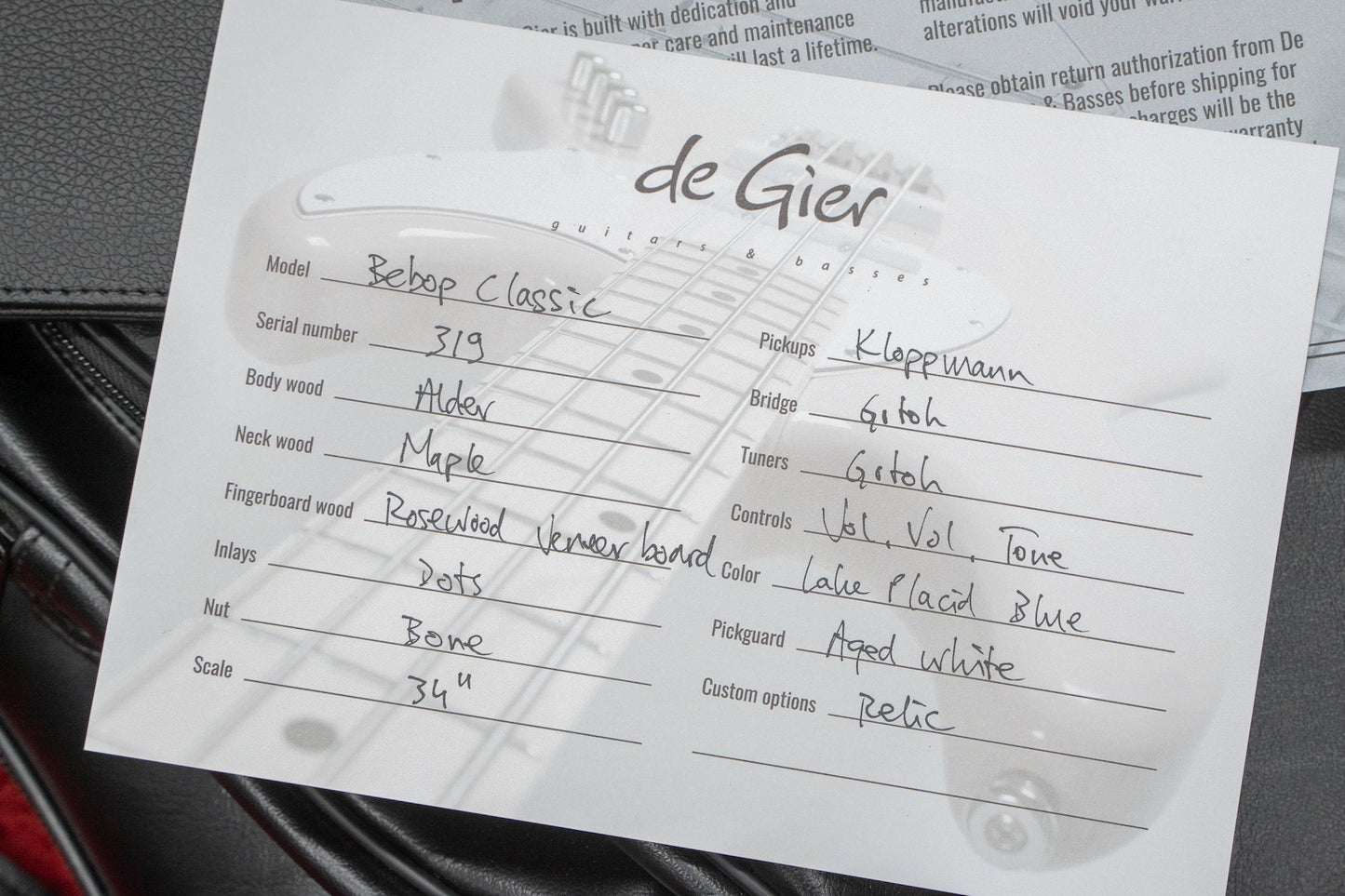 【new】De Gier / Bebop 4 Classic LPB 3.845kg #319【GIB Yokohama】