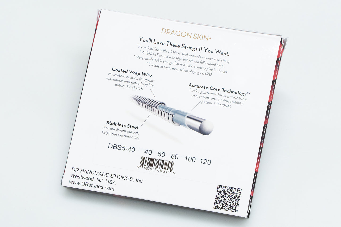 【new】DR STRINGS / DRAGON SKIN+ Stainless for 5 st Bass DBS5-40 LIGHT (40-120)【GIB Yokohama】