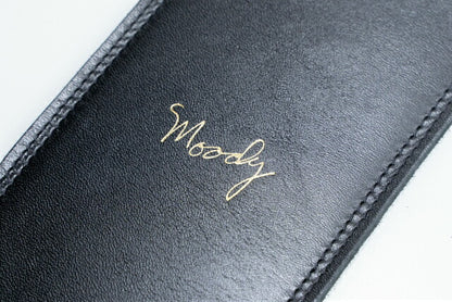 【new】Moody Straps / 4.0 Inch Black/Black Leather Standard Tail 【GIB Yokohama】