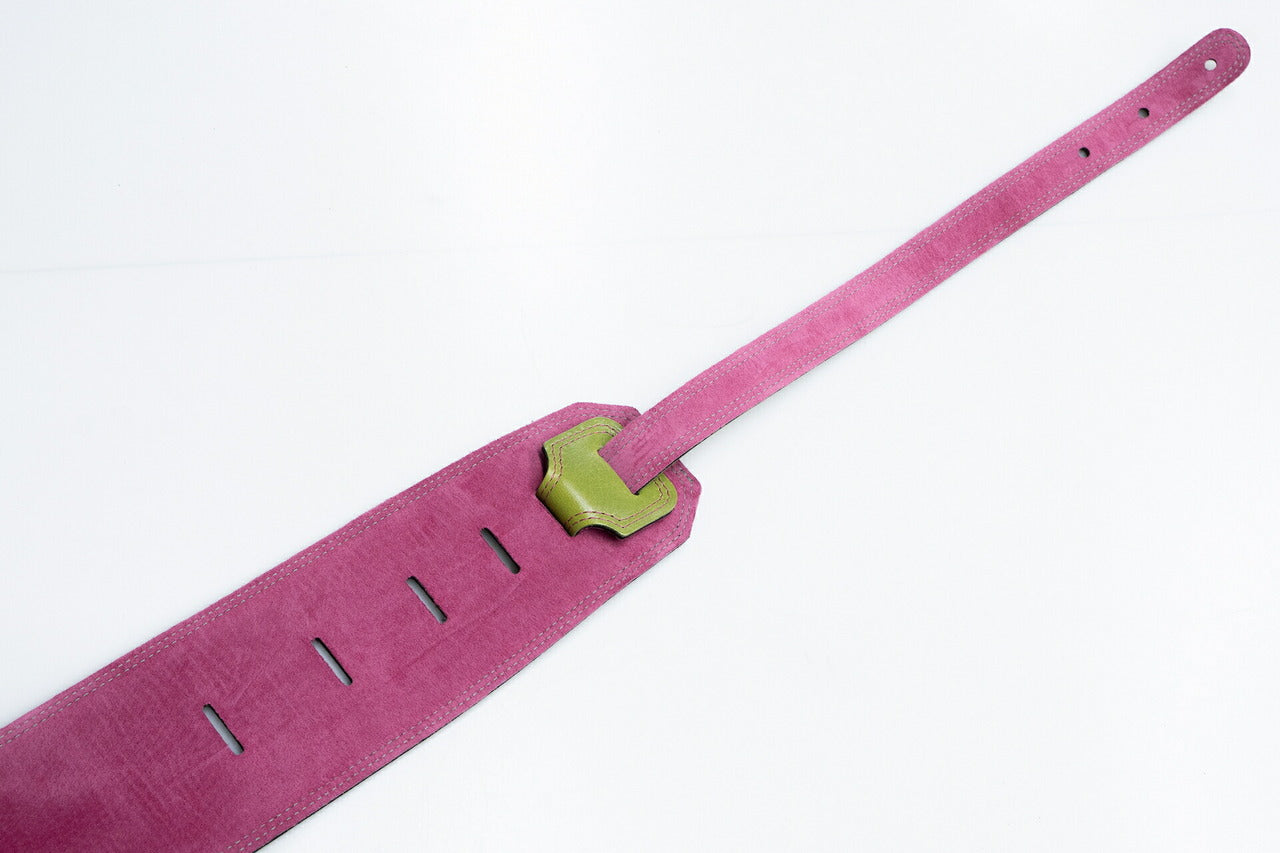 【new】Moody Straps / 4.0 Inch Kiwi/Pink Suede Standard Tail 【GIB Yokohama】
