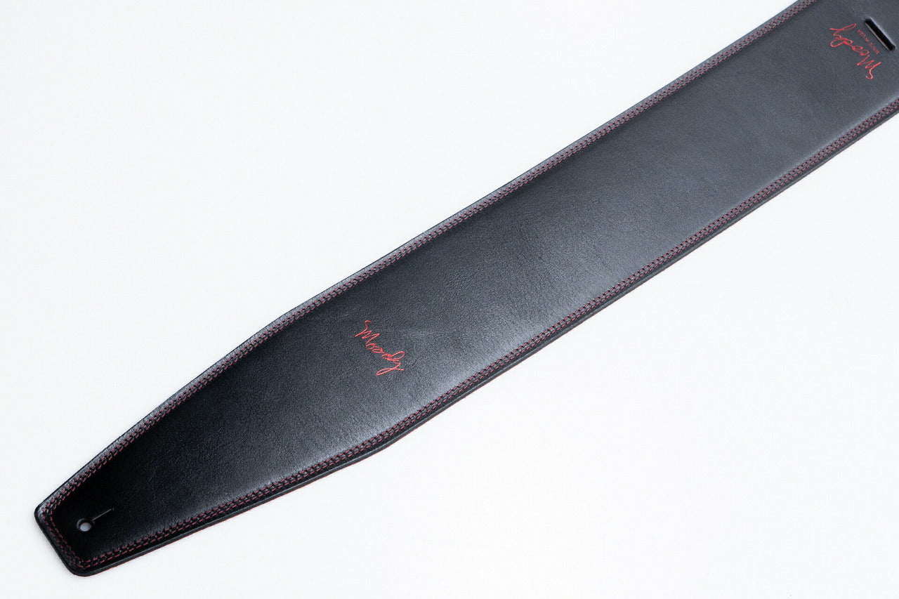 【new】Moody Straps / 4.0 Inch Black/Red Leather Standard Tail 【GIB横浜】