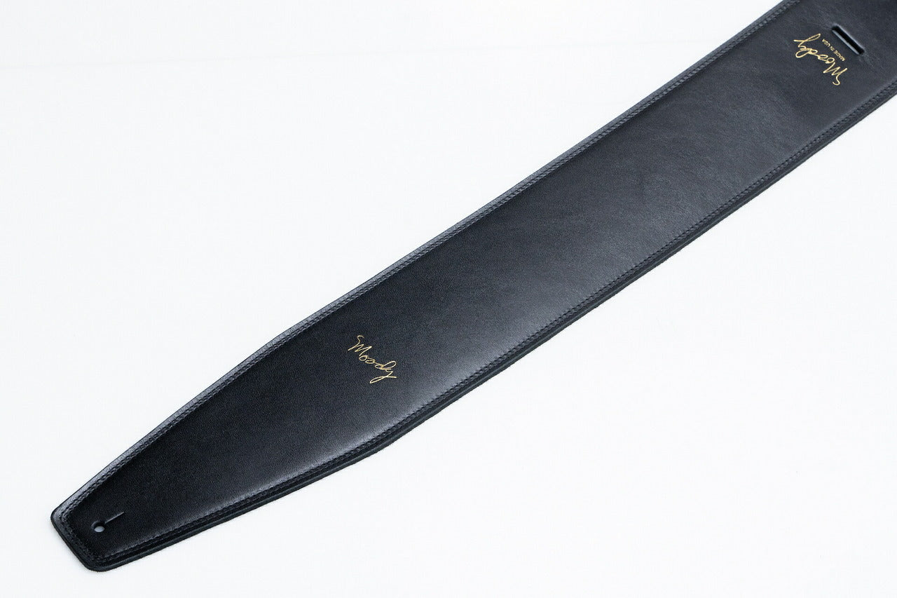 【new】Moody Straps / 4.0 Inch Black/Black Leather Standard Tail 【GIB Yokohama】