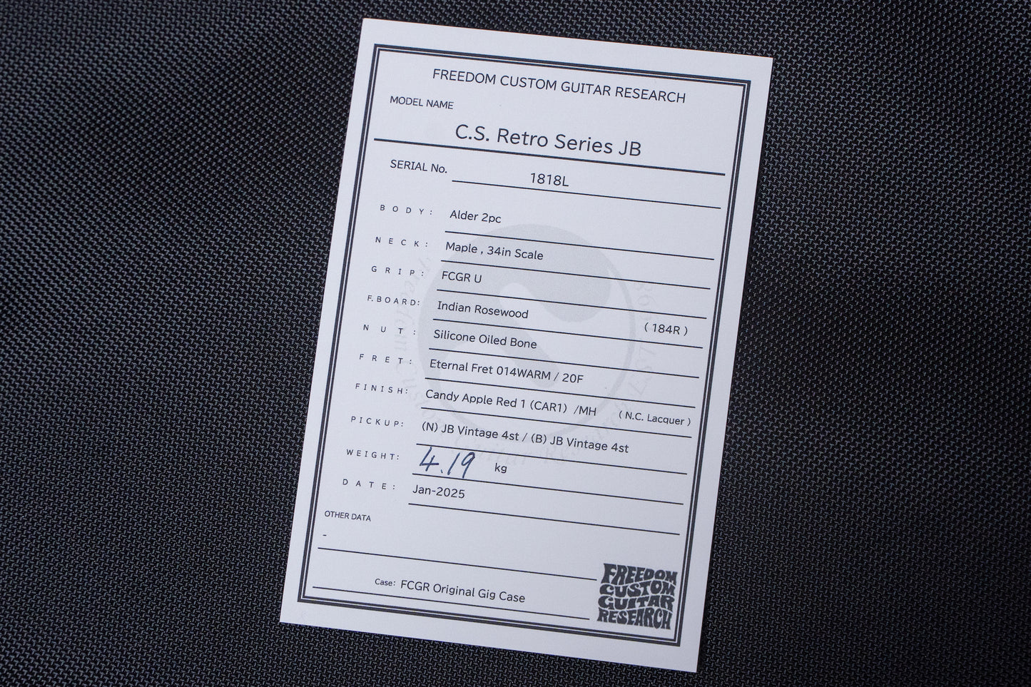 【new】Freedom Custom Guitar Research / C.S.R.S.JB CAR1 4.210kg #1818L【GIB Yokohama】