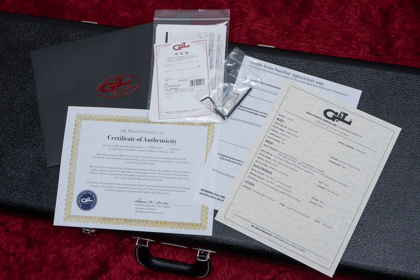 【outlet】G&L / Custom Shop L2500 NAT RW 4.460kg #CS231001【GIB Yokohama】