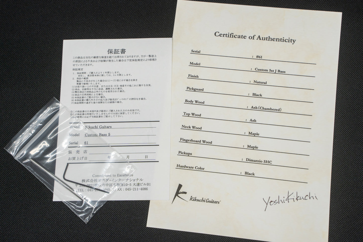 【new】Kikuchi Guitars / Custom Bass 5st 3.745kg #61【GIB Yokohama】