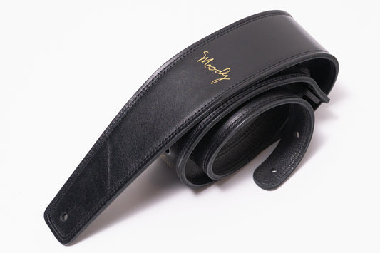 【new】Moody Straps / 2.5 Inch  Black / Black  Leather Standard Tail【GIB Yokohama】