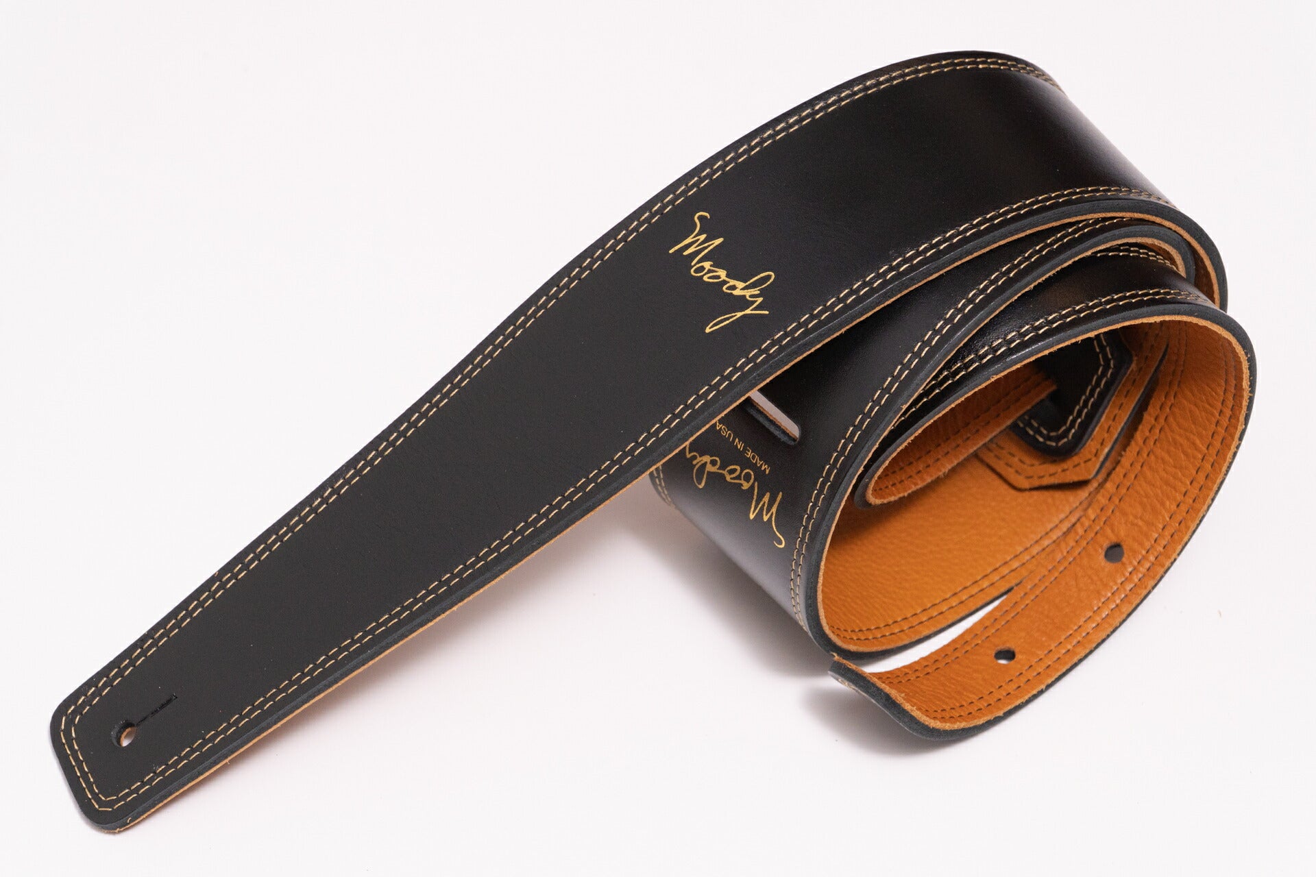 new】Moody Straps / 2.5 Inch Black/Tobacco Leather Standard