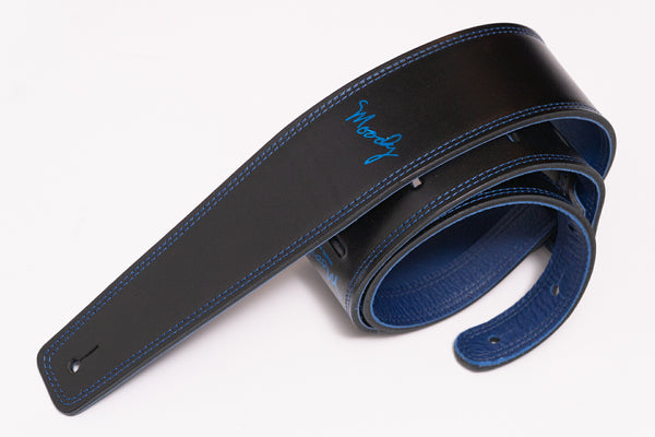 【new】Moody Straps / 2.5 Inch Black/Blue Leather Standard Tail【GIB Yokohama】