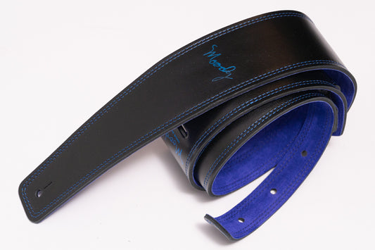 【new】Moody Straps / 2.5 Inch Black/Blue Suede Long Tail【GIB Yokohama】