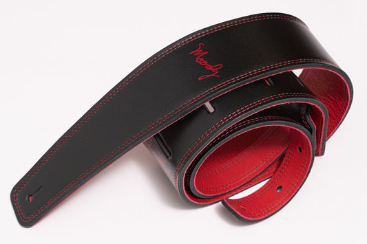 【new】Moody Straps / 2.5 Inch Black/Red Leather Standard Tail【GIB Yokohama】