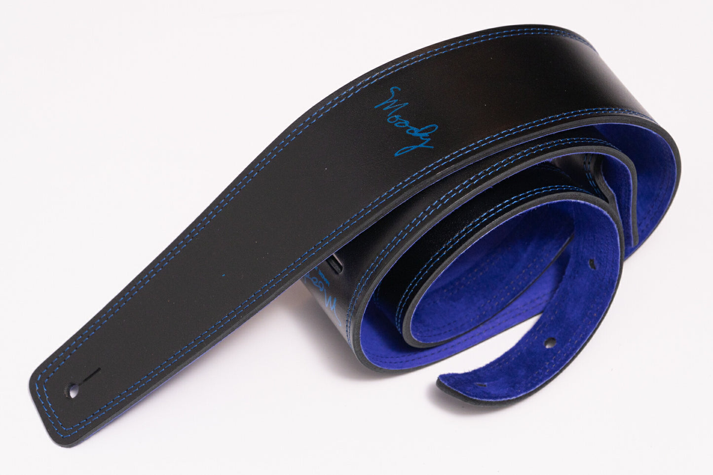 【new】Moody Straps / 2.5 Inch Black/Blue Suede Standard Tail【GIB Yokohama】