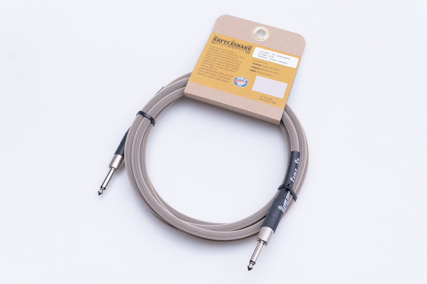 【new】Rattlesnake Cable / 10ft Standard in Dirty Tweed S/S 【GIB Yokohama】