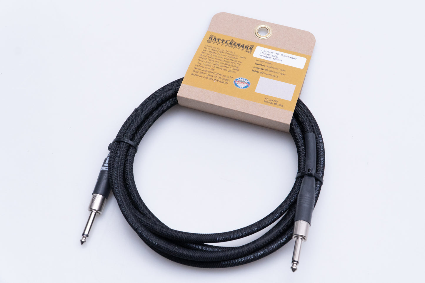 【new】Rattlesnake Cable / 10ft Standard in Black S/S 【GIB Yokohama】