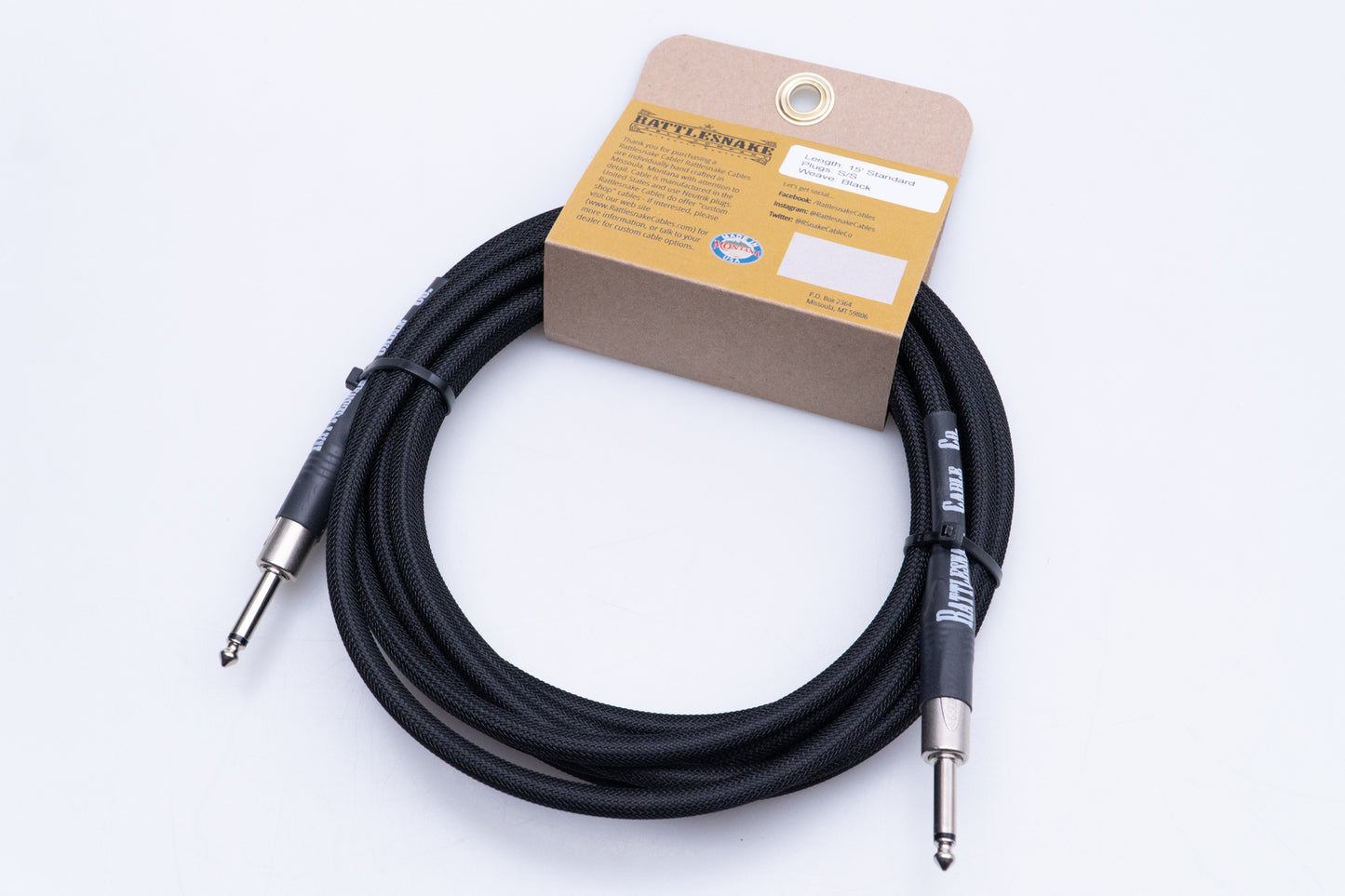 【new】Rattlesnake Cable / 15ft Standard in Black S/S 【GIB Yokohama】