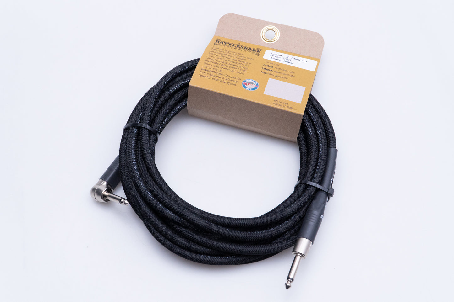 【new】Rattlesnake Cable / 20ft Standard in Black S/L 【GIB Yokohama】