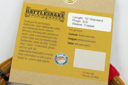 【new】Rattlesnake Cable / 10ft Standard in Copper S/S 【GIB Yokohama】