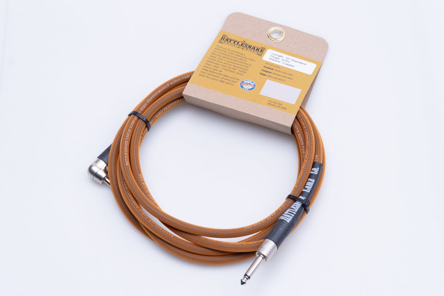 【new】Rattlesnake Cable / 10ft Standard in Copper S/L 【GIB Yokohama】