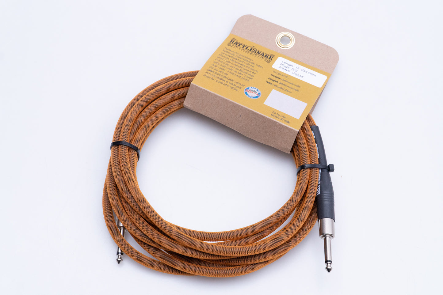 【new】Rattlesnake Cable / 15ft Standard in Copper S/S 【GIB Yokohama】
