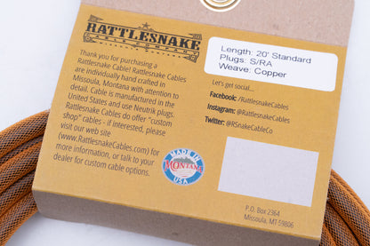 【new】Rattlesnake Cable / 20ft Standard in Copper S/L 【GIB Yokohama】