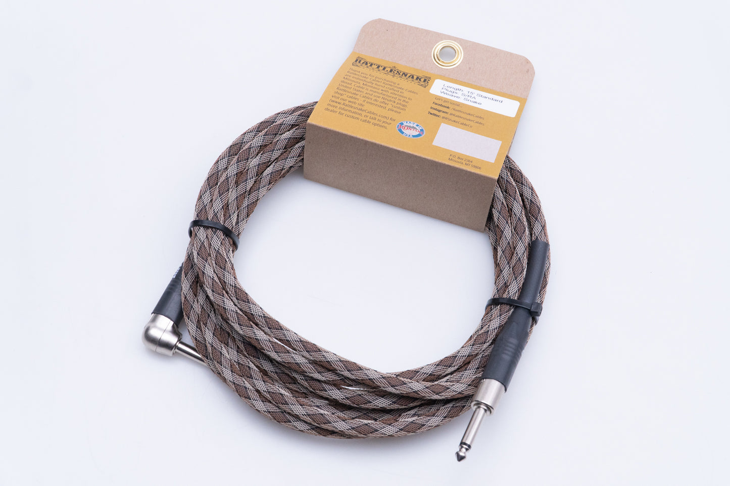 【new】Rattlesnake Cable / 15ft Standard in Snake Weave S/L 【GIB Yokohama】