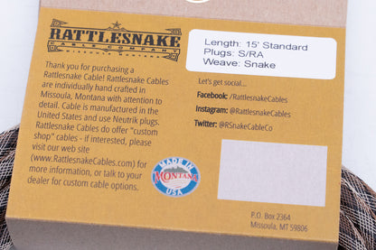 【new】Rattlesnake Cable / 15ft Standard in Snake Weave S/L 【GIB Yokohama】