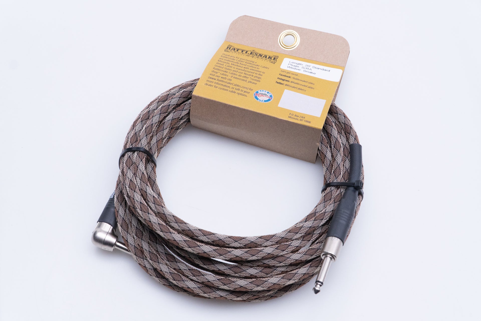 new】Rattlesnake Cable / 20ft Standard in Snake Weave S/L 【GIB