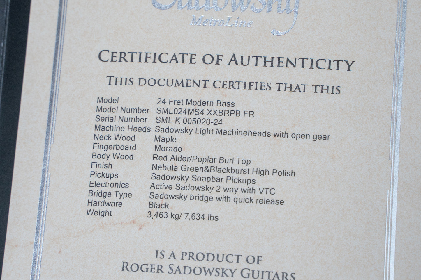 【outlet】Sadowsky / LIMITED ML24 MS4 SE NEBULA 3.505kg #K005020-24【GIB Yokohama】