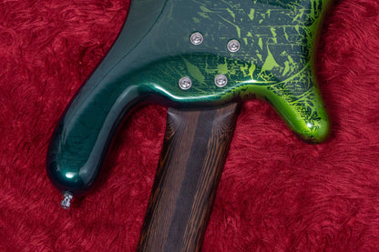 【used】Warwick / Custom Shop STREAMER LX5 Hand-Selected AAA Flame Maple Storm Galaxy Green LED【GIB Yokohama】
