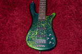 【used】Warwick / Custom Shop STREAMER LX5 Hand-Selected AAA Flame Maple Storm Galaxy Green LED【GIB Yokohama】