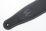 【new】Warwick / Teambuilt Genuine Leather Bass Strap Black Blind Embossing【GIB Yokohama】