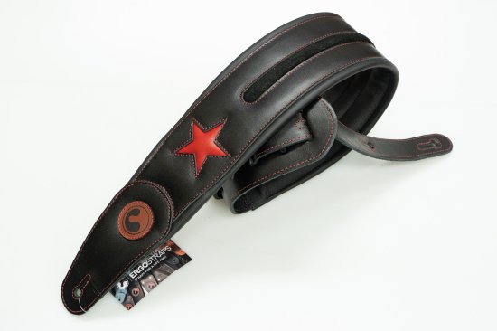 [new] ERGOSTRAPS / Padded Csutom Jazz Star Black / Red details 4" short