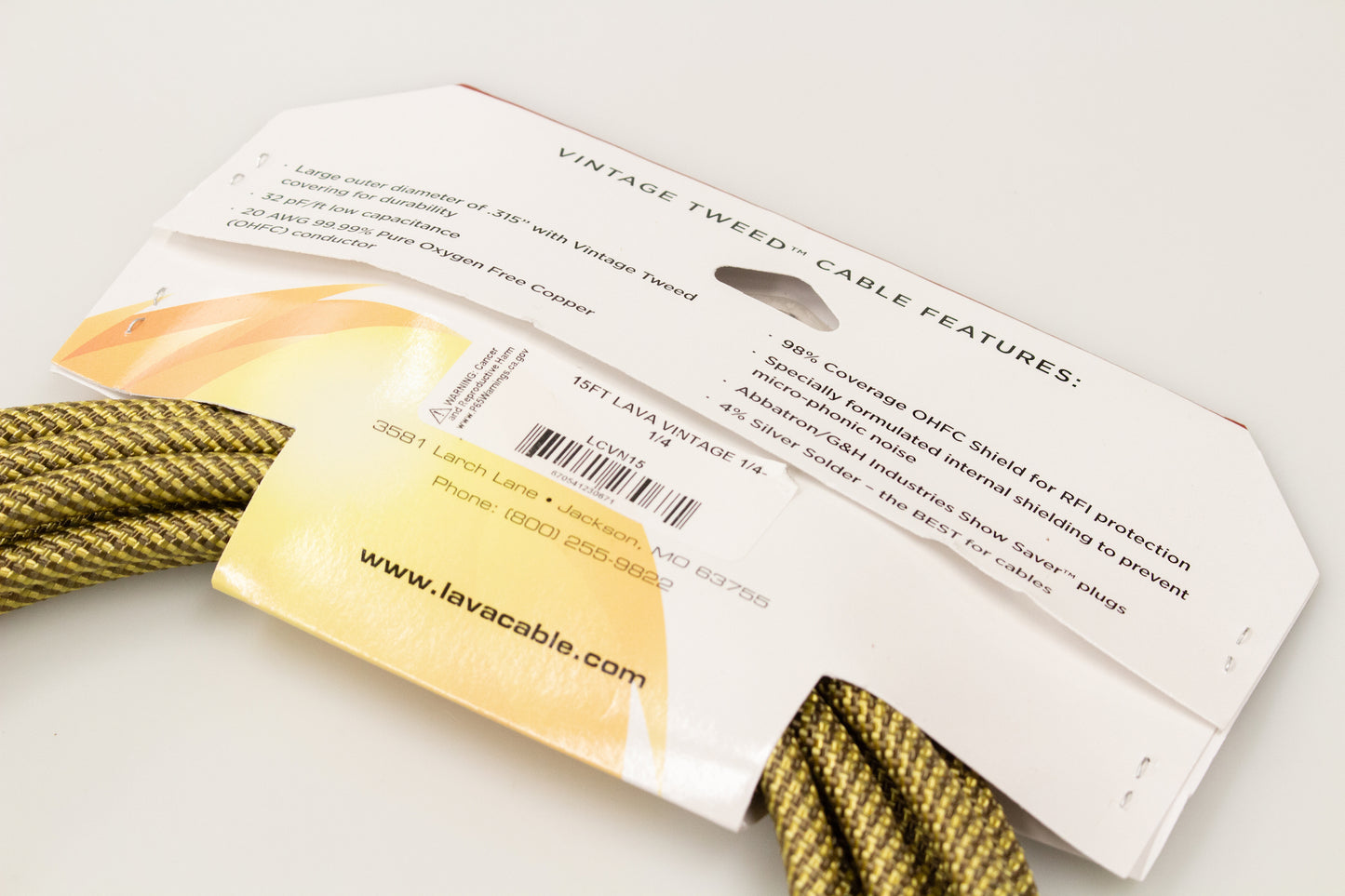 [new] LAVA CABLE / 15FT(4.5m) LAVA VINTAGE CABLE S-S [yokohama store]