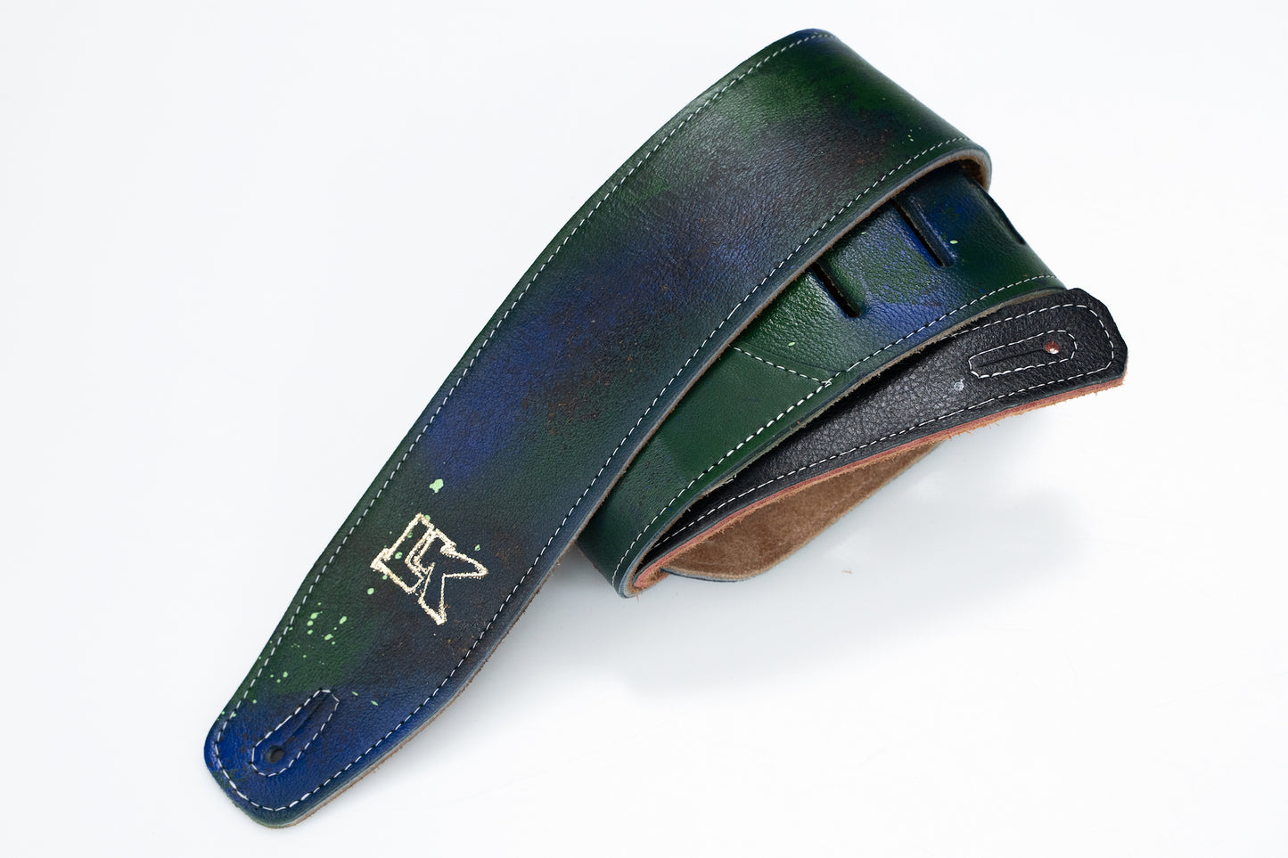[new] LK Straps / Spray Paint Green Blue Black Strap 2.5 inch [yokohama store]