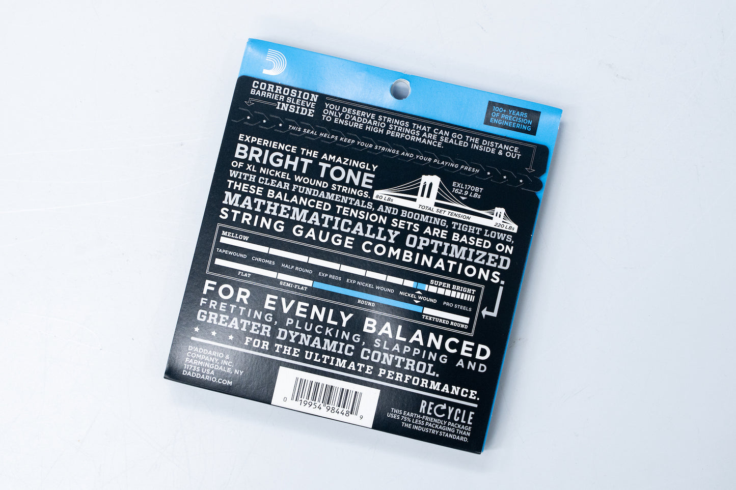 [new] D'Addario / EXL170BT Nickel Wound Bass BALANCED TENSION Light 45-107 [Yokohama-store]